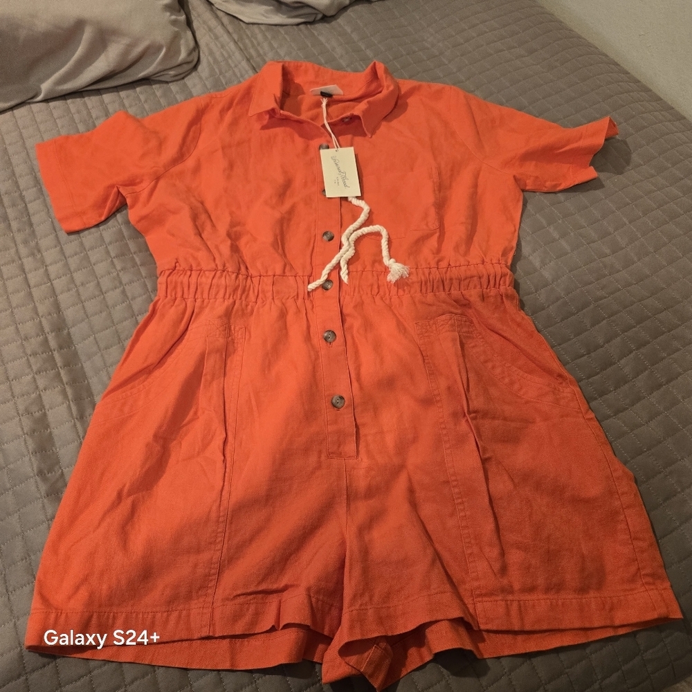 Universal Thread Red-orange Romper - Picture 2 of 3